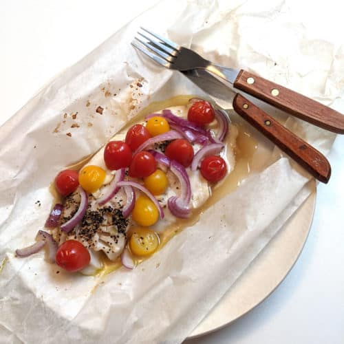 Baked Fish in Parchment (video) • Steamy Kitchen Recipes Giveaways